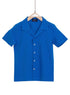 Royal Blue Kids Linen Shirt - Khotwh